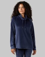 WOMEN'S SOFT VELOUR FUNNEL NECK TOP