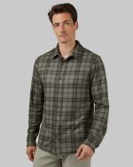 MEN'S SOFT STRETCH KNIT LONG SLEEVE BUTTON-UP