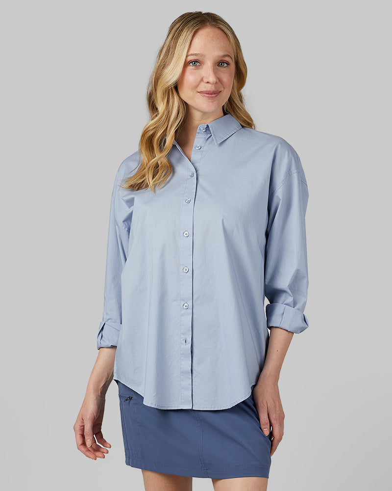 WOMEN'S OVERSIZED COTTON LONG SLEEVE BUTTON-UP - Image 19