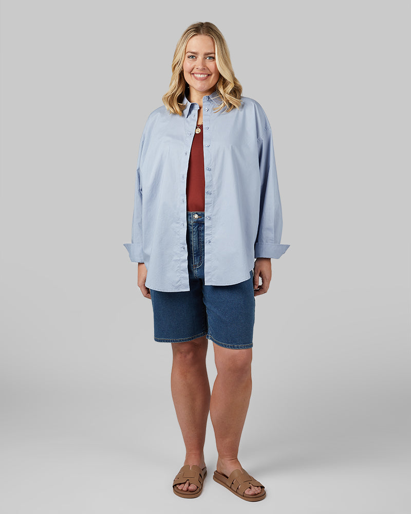 WOMEN'S OVERSIZED COTTON LONG SLEEVE BUTTON-UP - Image 30