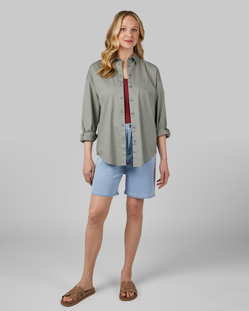 WOMEN'S OVERSIZED COTTON LONG SLEEVE BUTTON-UP - Image 47