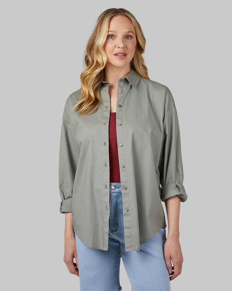 WOMEN'S OVERSIZED COTTON LONG SLEEVE BUTTON-UP - Image 43