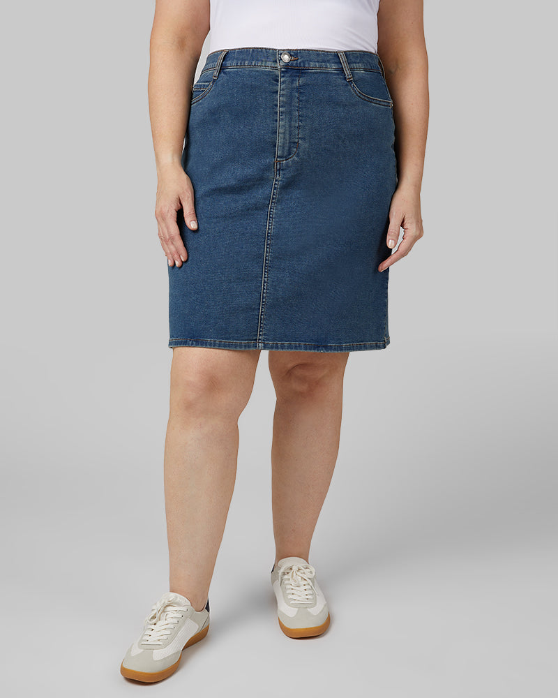 WOMEN'S STRETCH COMFORT JEAN SKIRT - Image 7