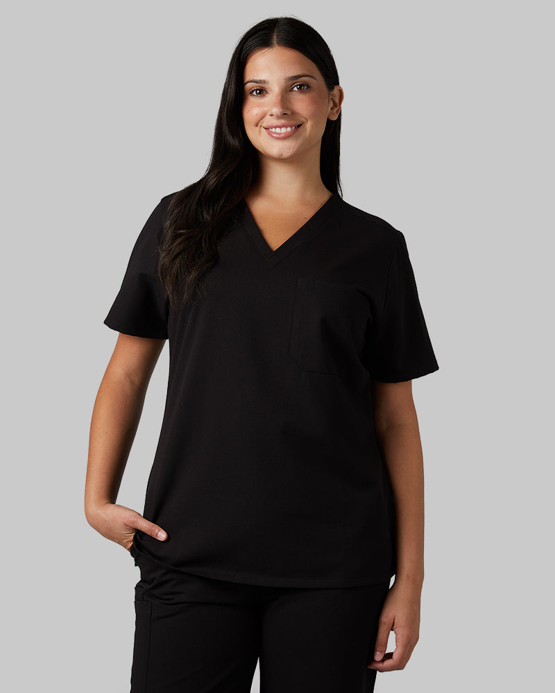 WOMEN'S CHEST POCKET V-NECK SCRUB TOP - Image 129