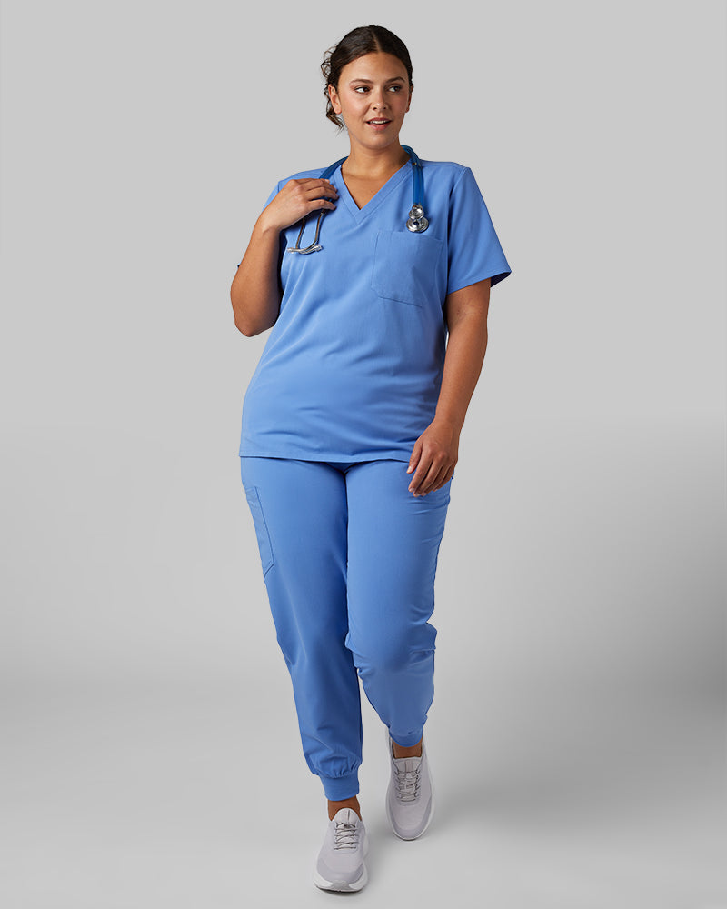 WOMEN'S CHEST POCKET V-NECK SCRUB TOP - Image 54