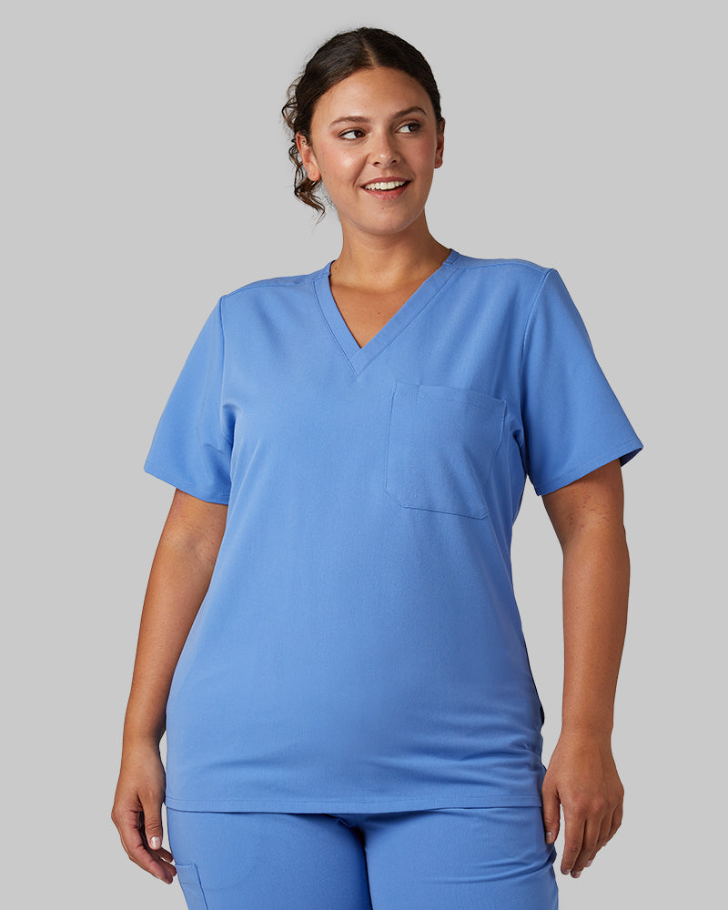 WOMEN'S CHEST POCKET V-NECK SCRUB TOP - Image 49