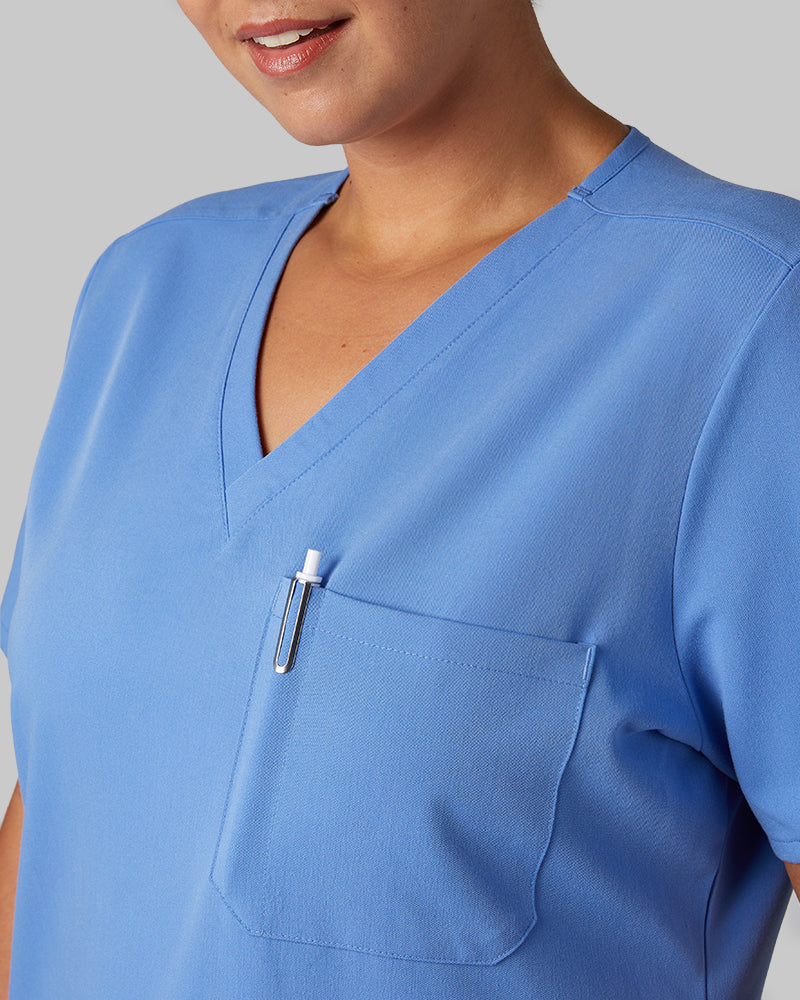 WOMEN'S CHEST POCKET V-NECK SCRUB TOP - Image 50