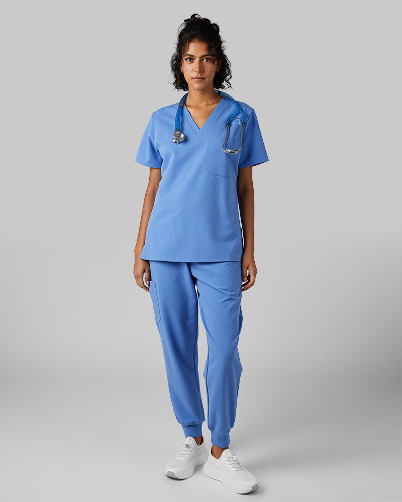WOMEN'S CHEST POCKET V-NECK SCRUB TOP - Image 46