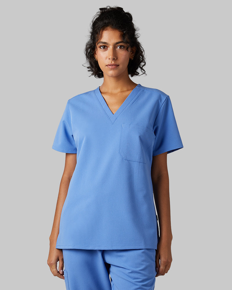 WOMEN'S CHEST POCKET V-NECK SCRUB TOP - Image 41