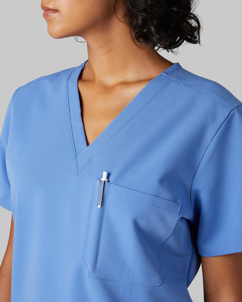 WOMEN'S CHEST POCKET V-NECK SCRUB TOP - Image 42