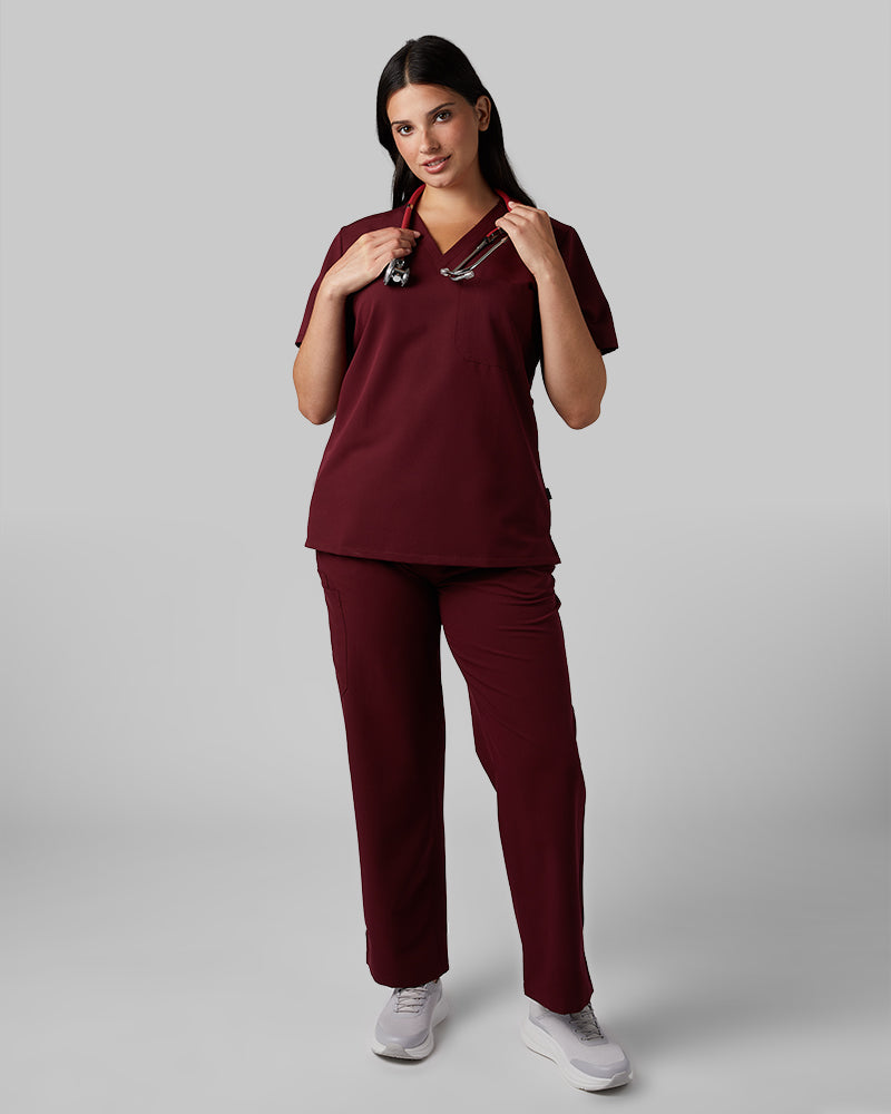WOMEN'S CHEST POCKET V-NECK SCRUB TOP - Image 14