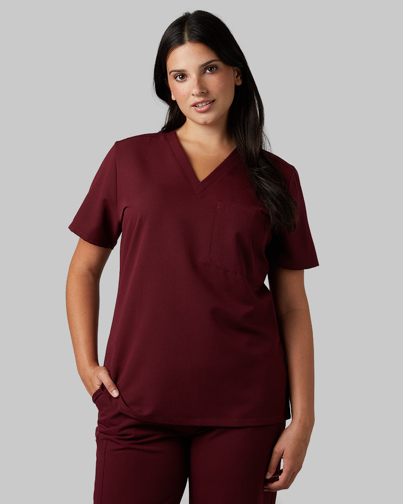 WOMEN'S CHEST POCKET V-NECK SCRUB TOP - Image 9