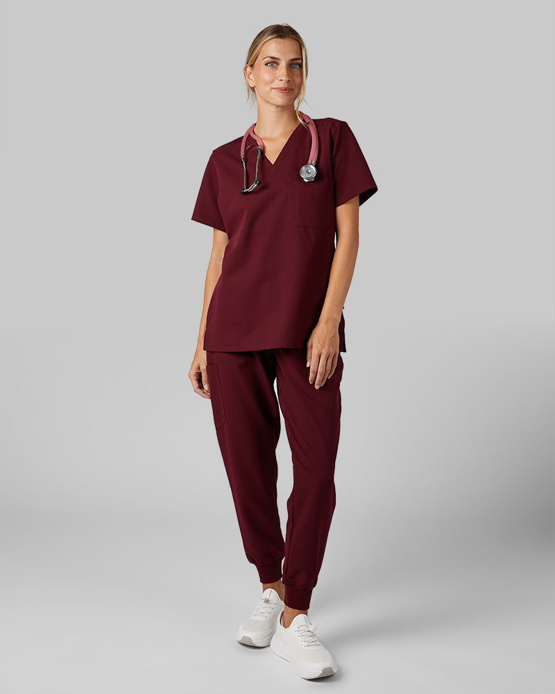 WOMEN'S CHEST POCKET V-NECK SCRUB TOP - Image 6