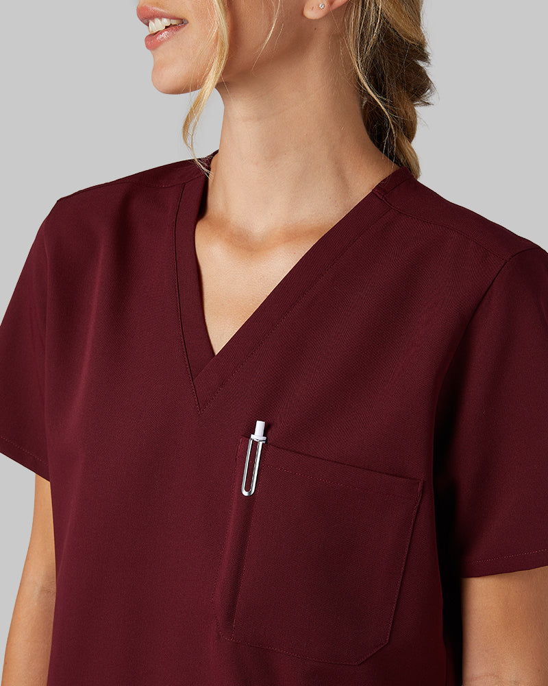 WOMEN'S CHEST POCKET V-NECK SCRUB TOP - Image 2