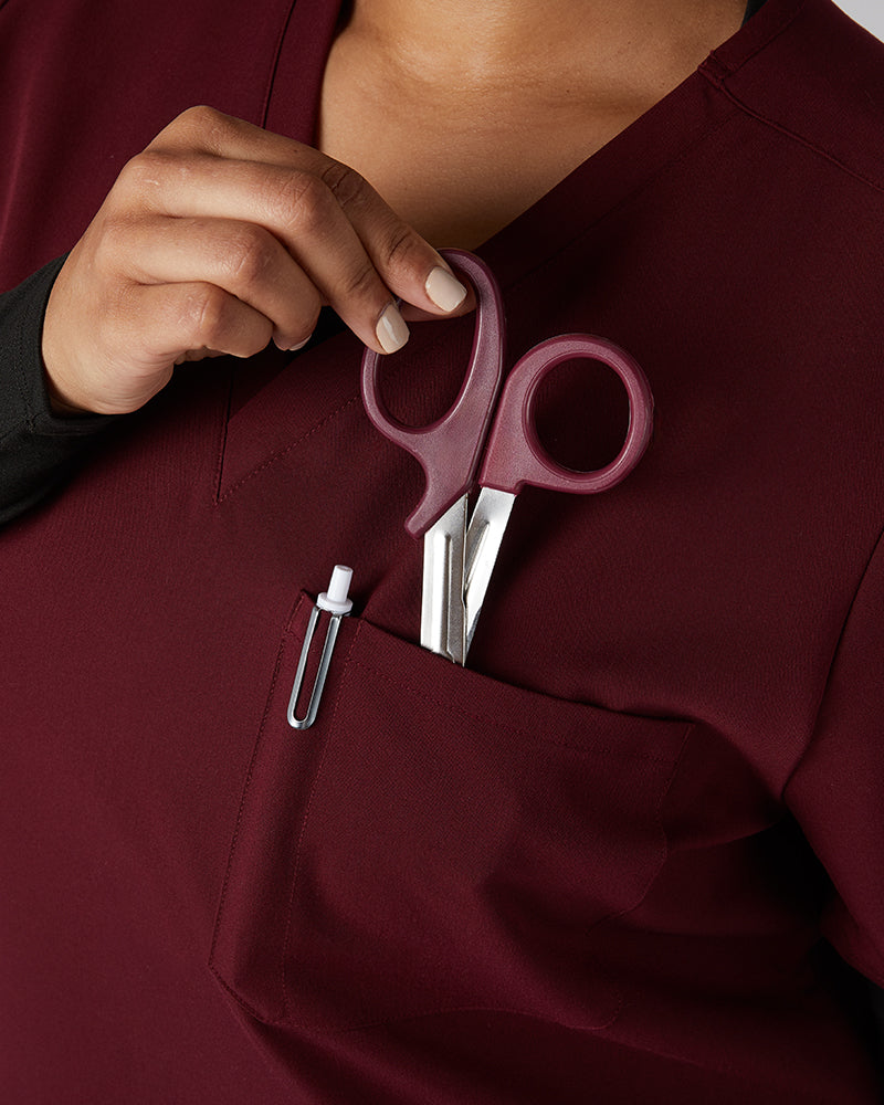 WOMEN'S CHEST POCKET V-NECK SCRUB TOP - Image 20