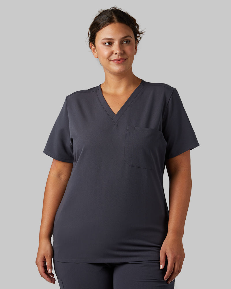 WOMEN'S CHEST POCKET V-NECK SCRUB TOP - Image 113
