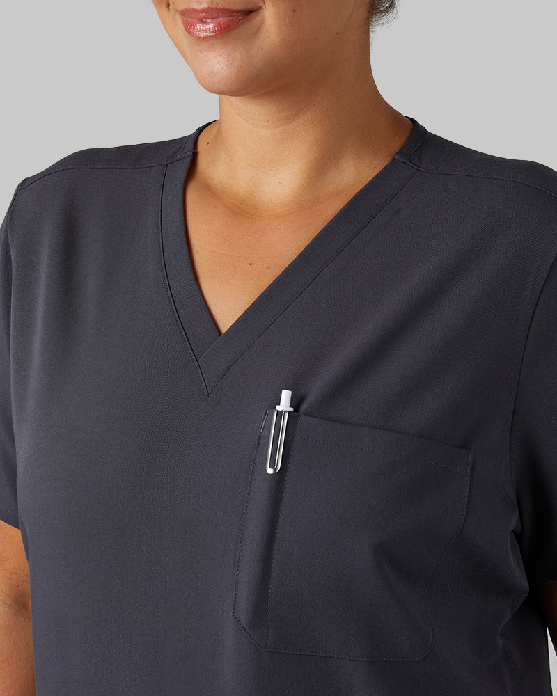 WOMEN'S CHEST POCKET V-NECK SCRUB TOP - Image 114