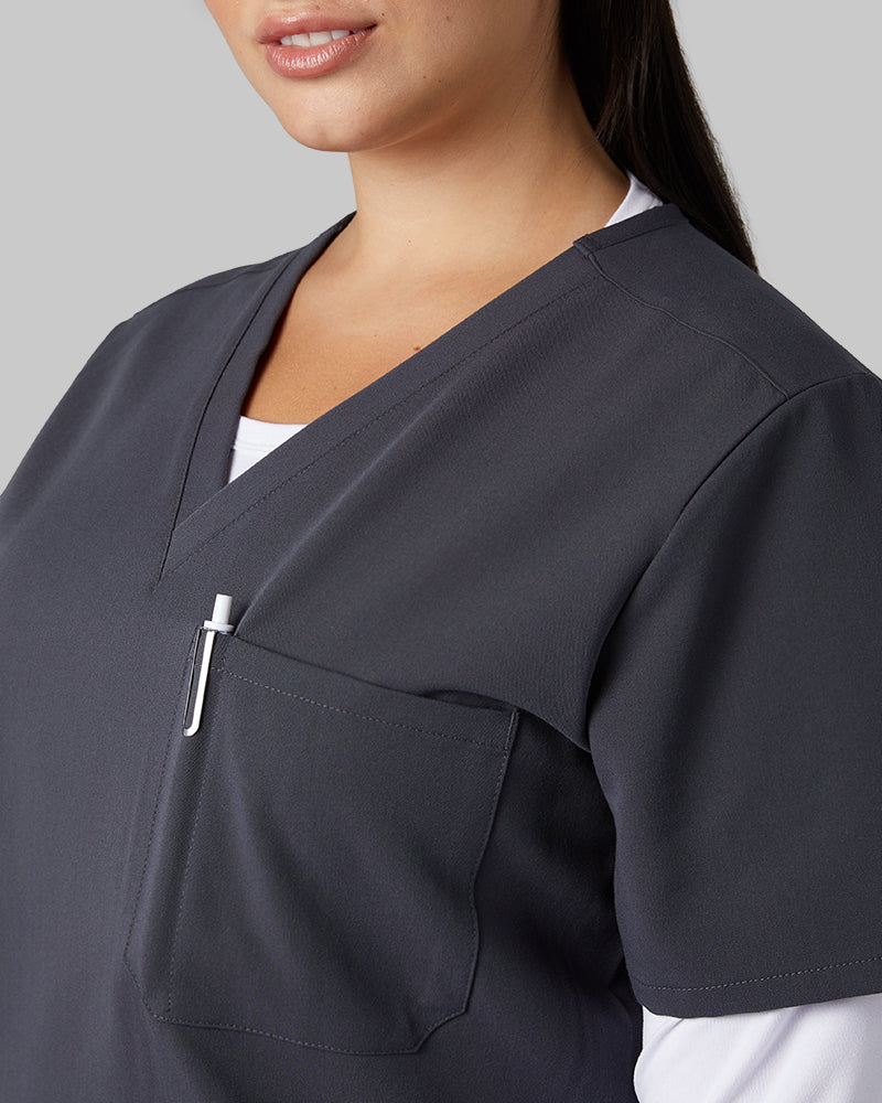 WOMEN'S CHEST POCKET V-NECK SCRUB TOP - Image 106