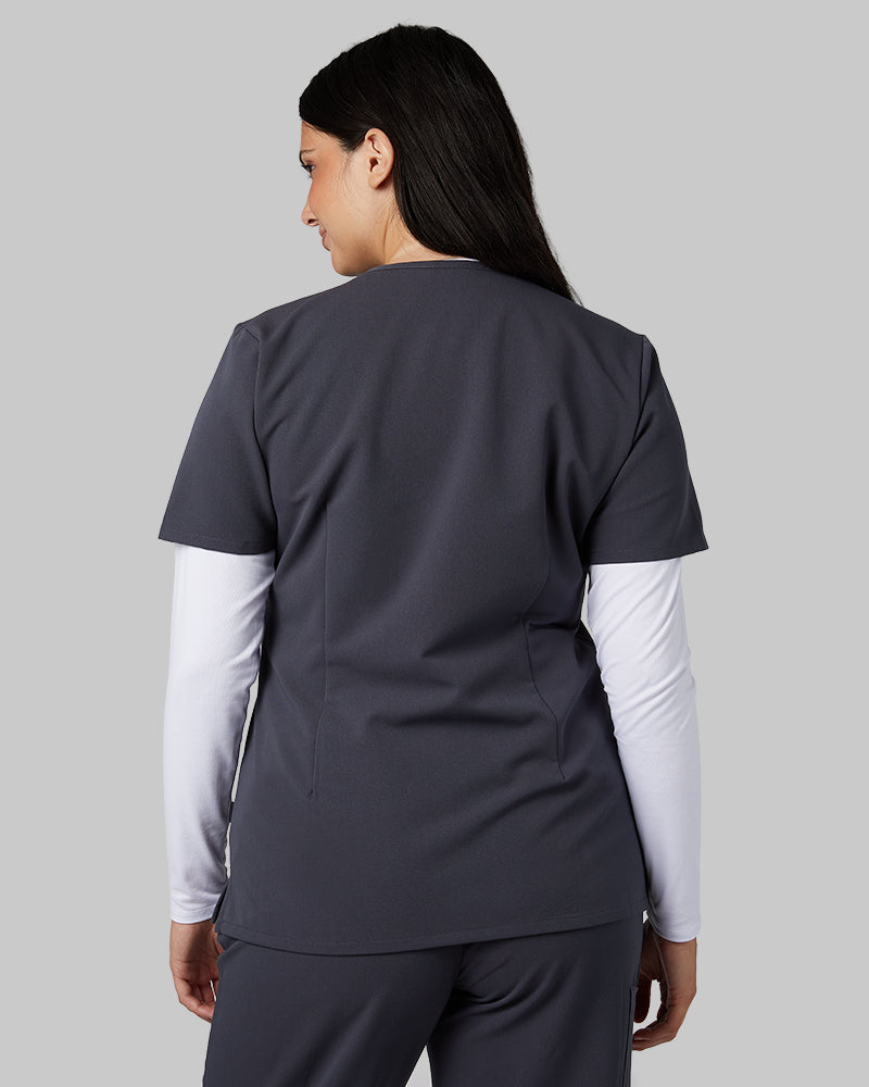 WOMEN'S CHEST POCKET V-NECK SCRUB TOP - Image 109