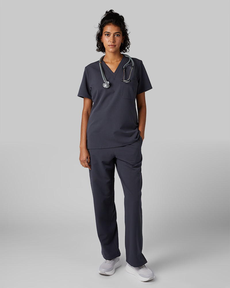 WOMEN'S CHEST POCKET V-NECK SCRUB TOP - Image 102