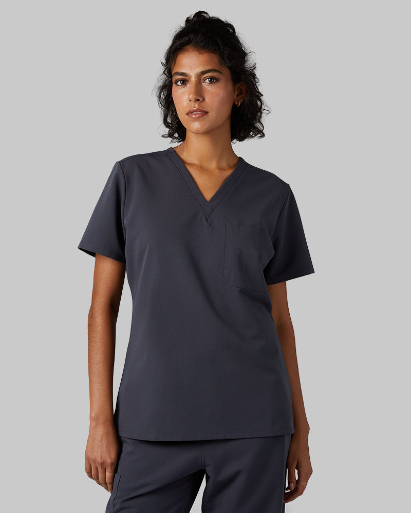 WOMEN'S CHEST POCKET V-NECK SCRUB TOP - Image 97