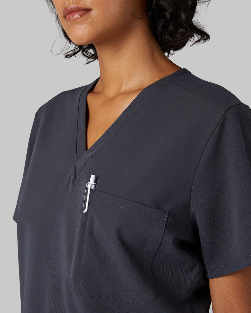 WOMEN'S CHEST POCKET V-NECK SCRUB TOP - Image 98