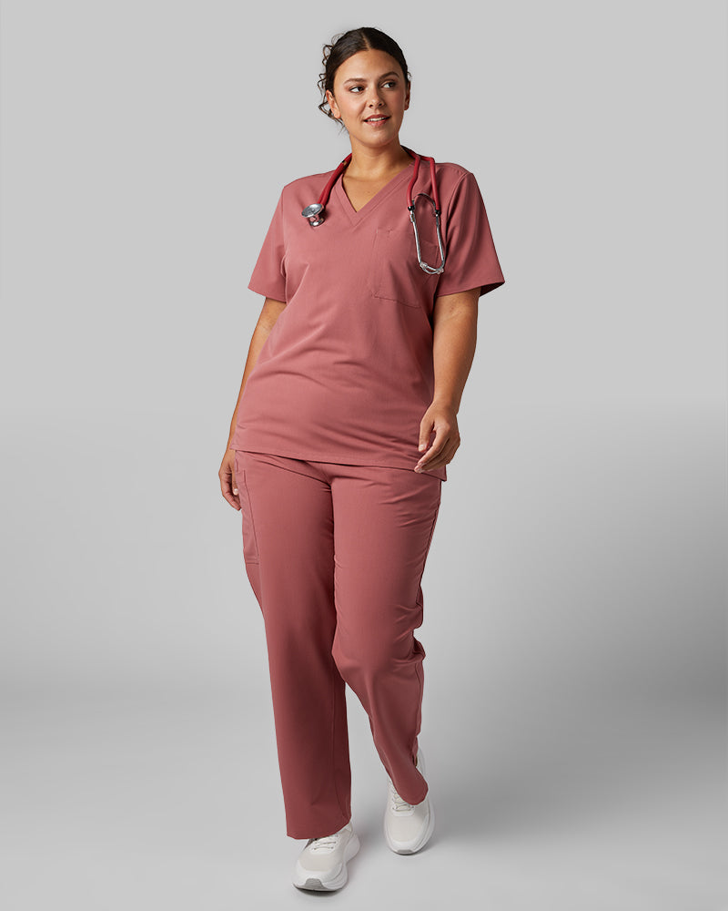 WOMEN'S CHEST POCKET V-NECK SCRUB TOP - Image 38