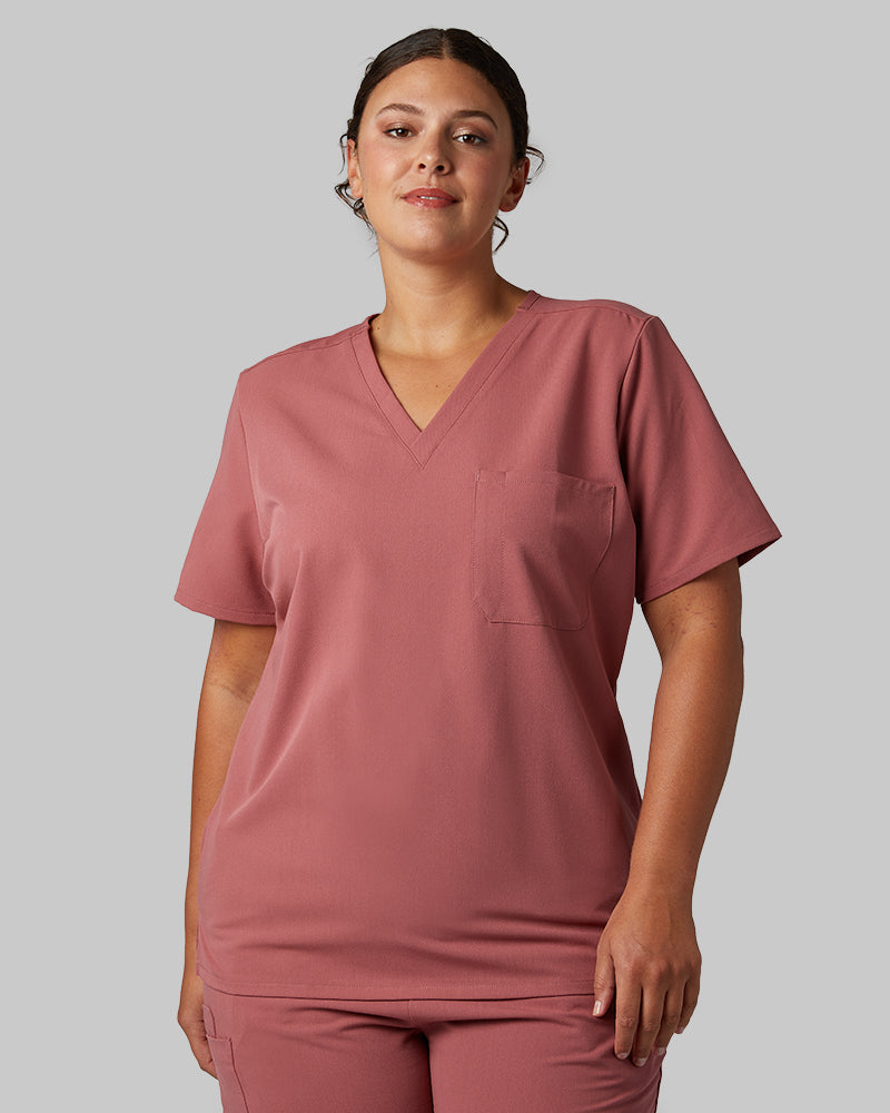 WOMEN'S CHEST POCKET V-NECK SCRUB TOP - Image 33