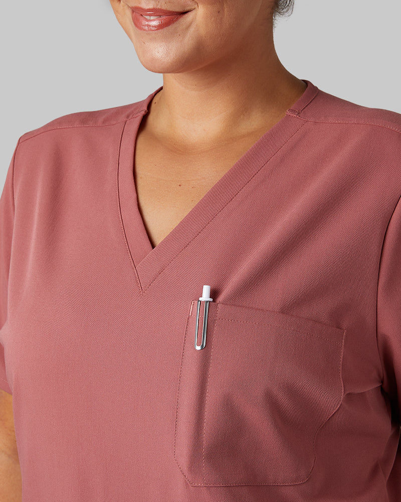 WOMEN'S CHEST POCKET V-NECK SCRUB TOP - Image 34