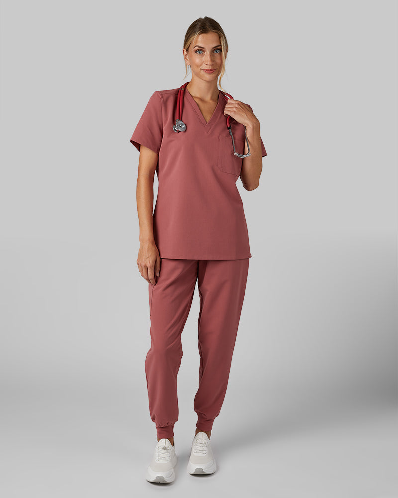 WOMEN'S CHEST POCKET V-NECK SCRUB TOP - Image 30
