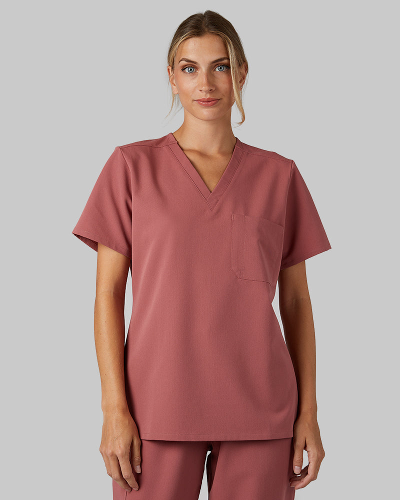 WOMEN'S CHEST POCKET V-NECK SCRUB TOP - Image 25