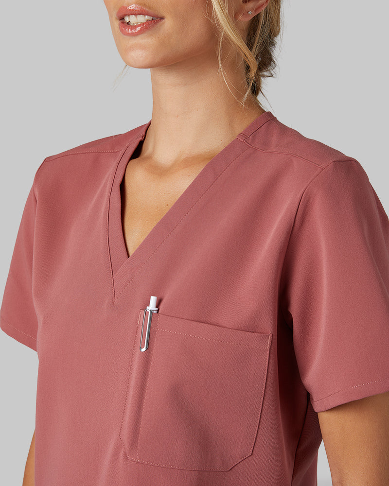 WOMEN'S CHEST POCKET V-NECK SCRUB TOP - Image 26