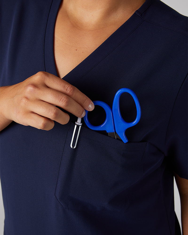 WOMEN'S CHEST POCKET V-NECK SCRUB TOP - Image 92