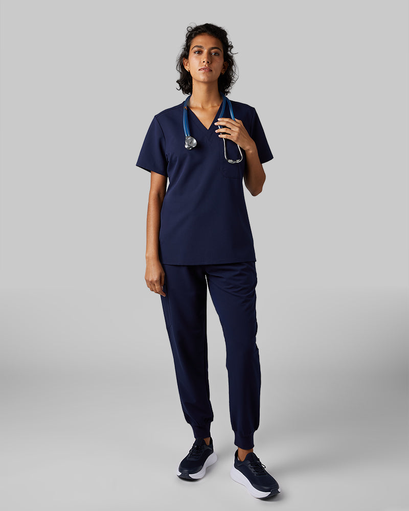 WOMEN'S CHEST POCKET V-NECK SCRUB TOP - Image 86