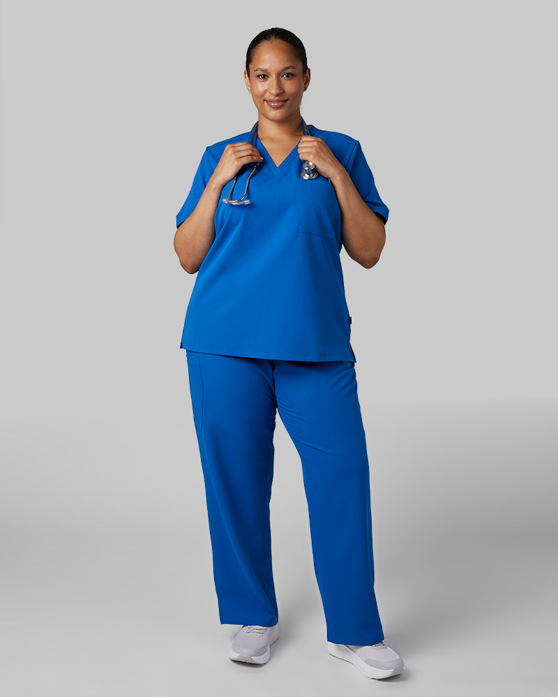 WOMEN'S CHEST POCKET V-NECK SCRUB TOP - Image 78